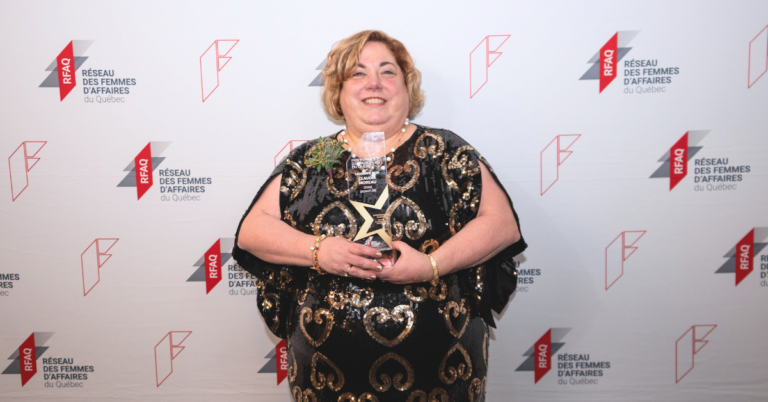 Claudia Moreau, récemment honorée au Gala du Prix Femmes d’affaires du Québec pour une deuxième année consécutive.